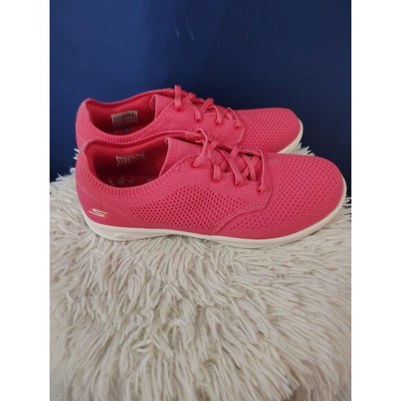 Skechers Sport Women’s Size US 8.5 Lace Up Pink Slip On Sneakers - Picture 5 of 8